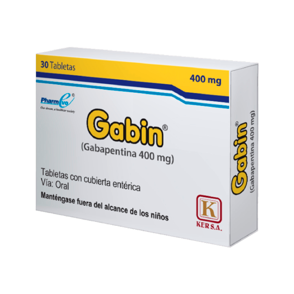 GABIN 400 mg Caja x 30 Tabletas.
