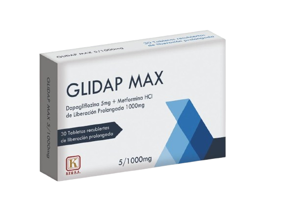 GLIDAP MAX 5/1000 MG (DAPAGLIFLOZINA + METFORMINA XR) X 30 TABLETAS